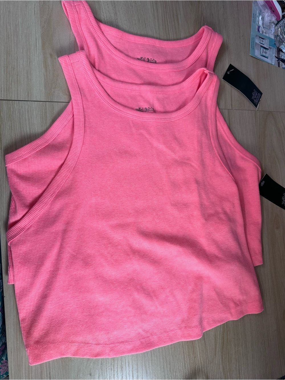 WILD FABLE Neon ORANGE Ribbed Tank Top -
